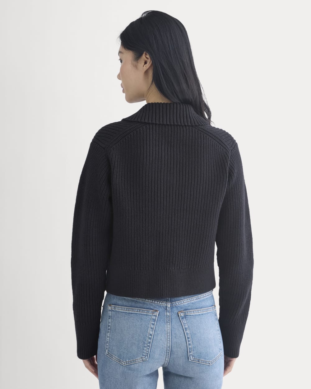 Shrunken Cardigan in Everyday Cotton | Black - Image 6