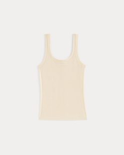 Alternative view of The Light Ribbed Cami in Ultrasoft Merino | Parchment
