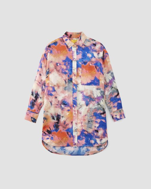 Alternative view of The Everlane x Marques' Almeida Satin Tie-Dye Shirt | Multi Tie-Dye