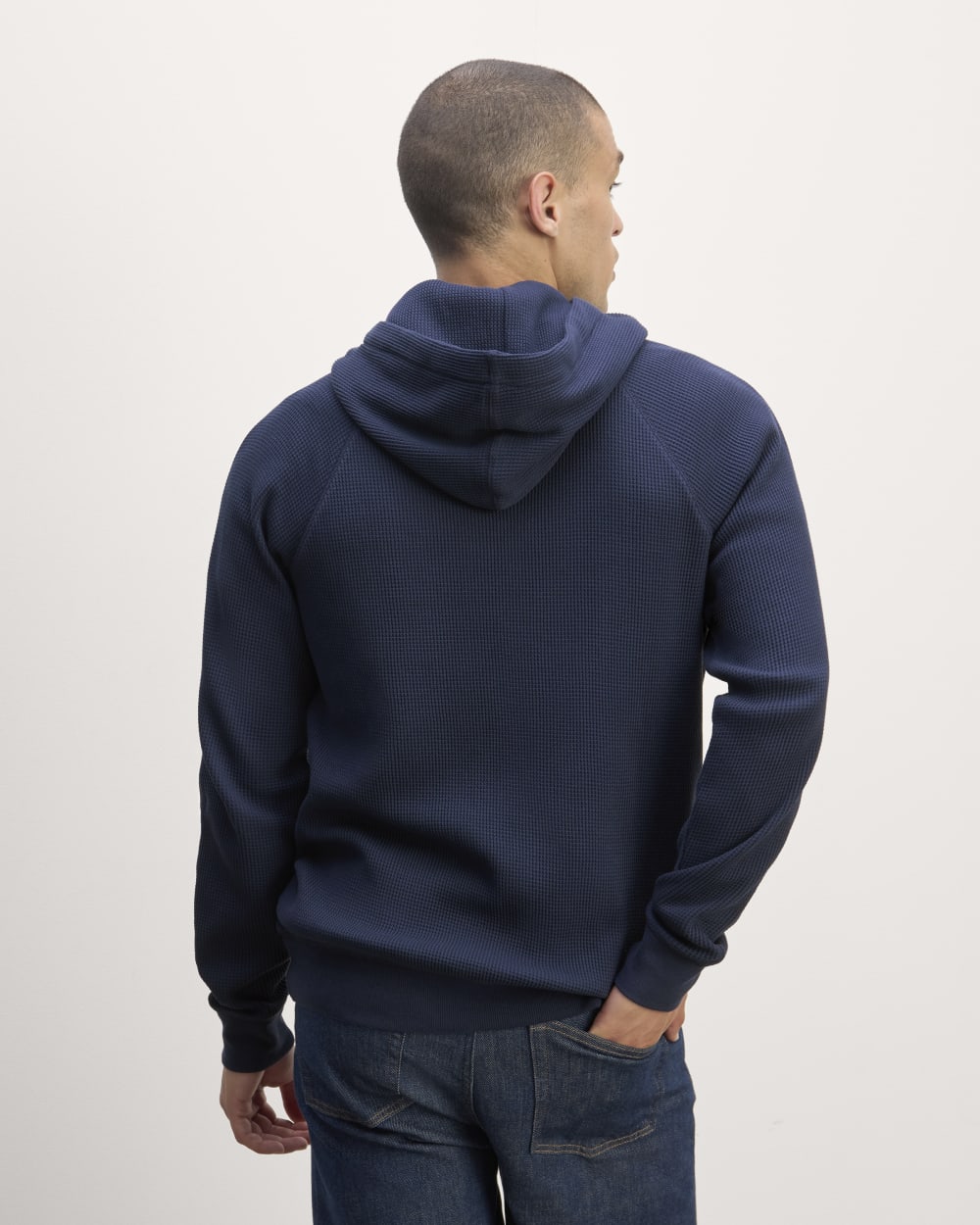The Waffle-Knit Hoodie | Navy - Image 6