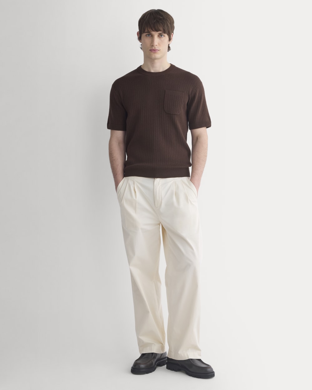 Textured Knit Tee | Coffee Bean - Image 3