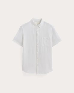 Alternative view of The Classic Short-Sleeve Shirt in Linen | White