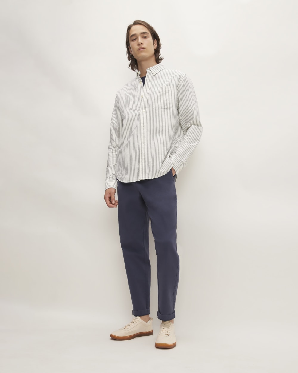 The Classic Oxford Shirt | Bone/Navy | Standard - Image 3
