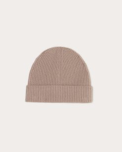 Alternative view of The Cashmere Ribbed Beanie | Dusty Rose