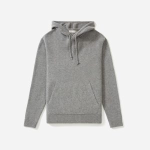 Alternative view of The Felted Merino Hoodie | Grey