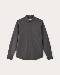 Alternative view of The Slim Oxford Shirt | Slate Grey | Tall