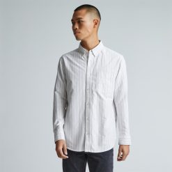 The Classic Oxford Shirt | Canvas / Mauve / Chocolate | Standard