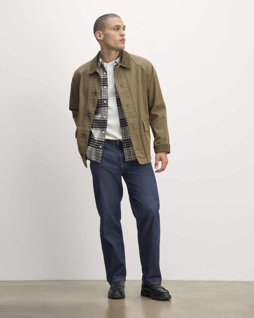 The Brushed Flannel Shirt | Light Heather Oat / Black - Image 6