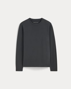 Alternative view of The Essential Organic Long-Sleeve Tee | Washed Black