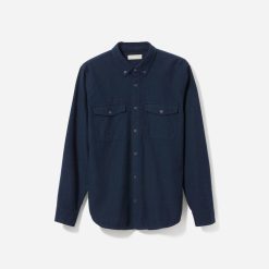 Alternative view of The Brushed Flannel Shirt | Heather Navy