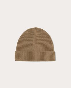 Alternative view of The Cashmere Ribbed Beanie | Tiger's Eye