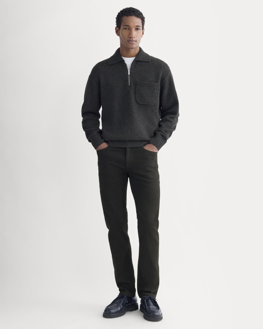 Luxe Merino Quarter-Zip Pullover | Heathered Black - Image 4