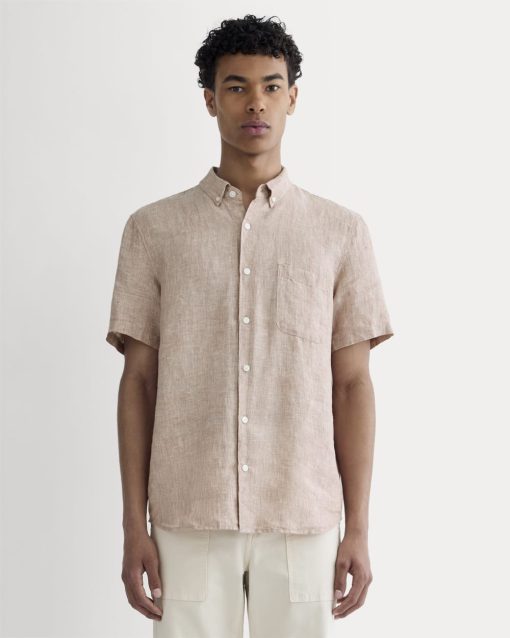 The Classic Short-Sleeve Shirt in Linen | Burlwood Chambray
