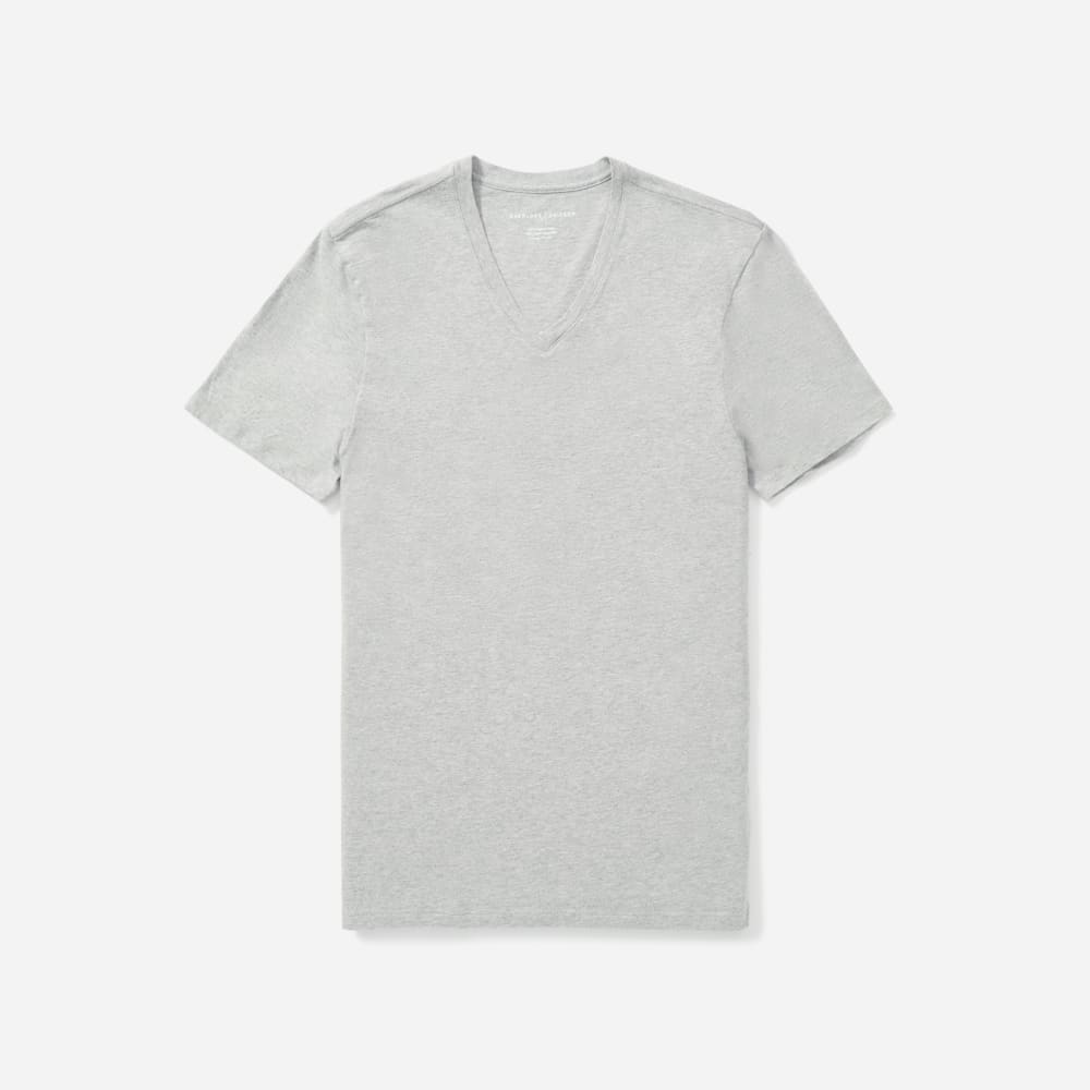 The Organic Cotton V-Neck Tee | Heathered Grey - Image 2