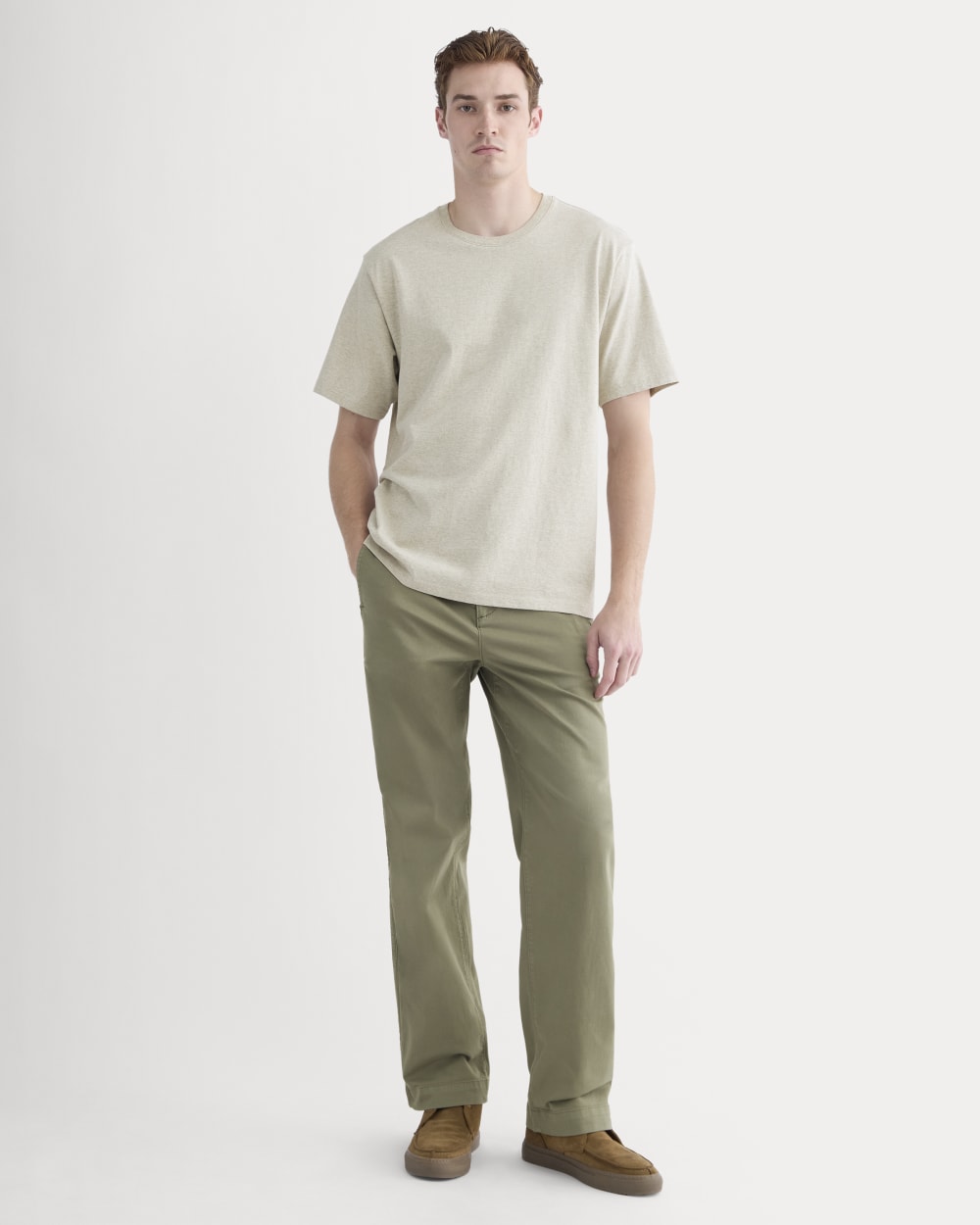 Relaxed Midweight Tee | Heathered Oatmeal - Image 3