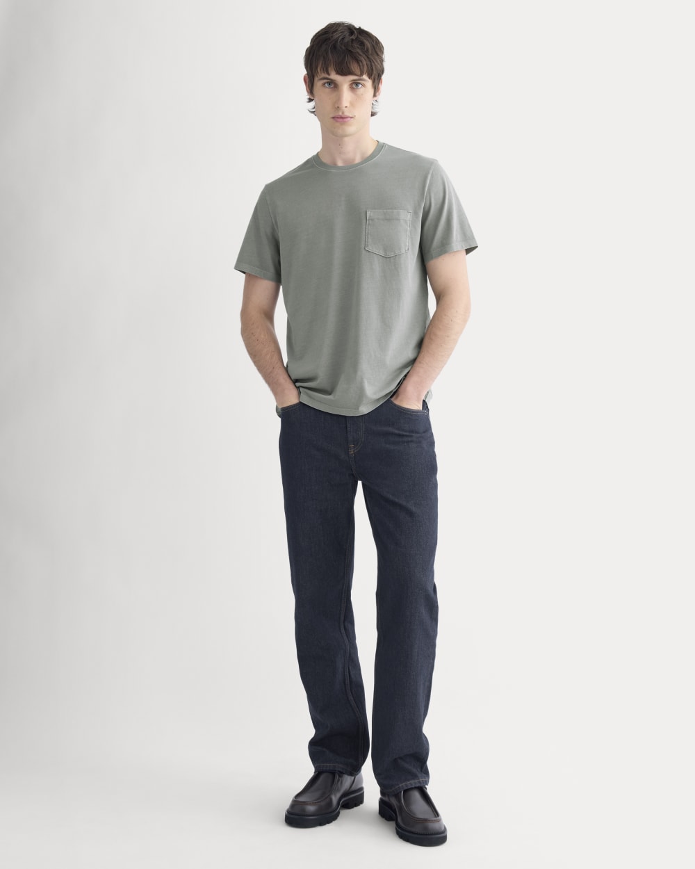 The Essential Organic Garment-Dyed Crew | Agave Green - Image 3