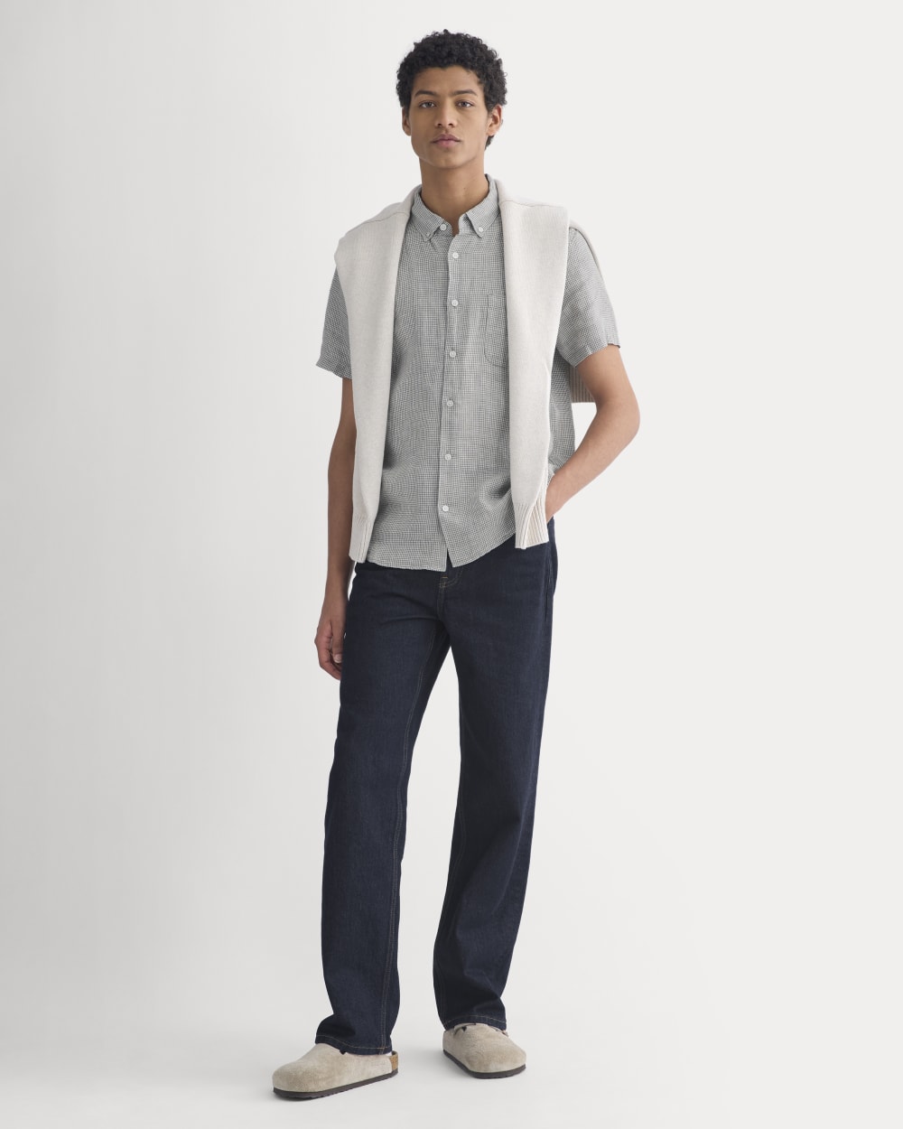 The Classic Short-Sleeve Shirt in Linen | Agave / Bone - Image 5