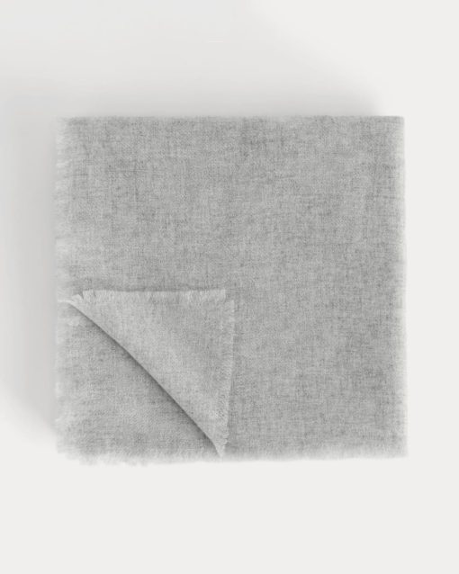 Alternative view of The Feather Cashmere Bandana | Heathered Grey
