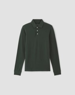 Alternative view of The Long-Sleeve Pique Polo | Scarab