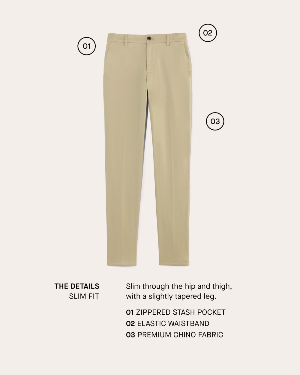 The Transit Chino | Trench Coat Khaki | Slim - Image 4
