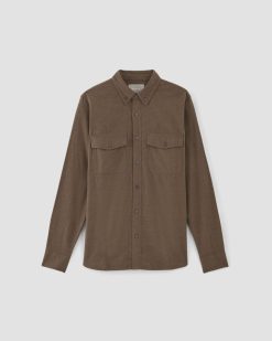 Alternative view of The Brushed Flannel Shirt | Heathered Cocoa Brown