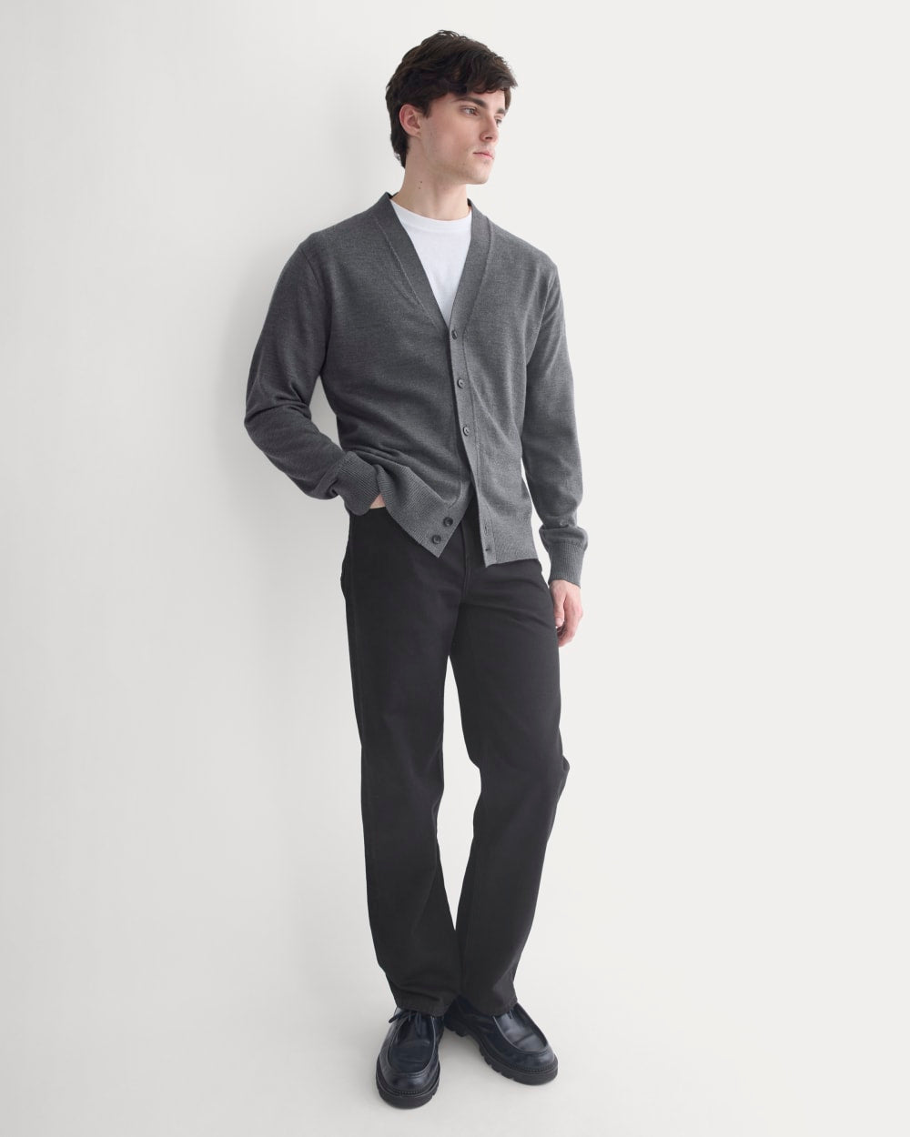 All-Year Cardigan | Heather Mid Charcoal - Image 3