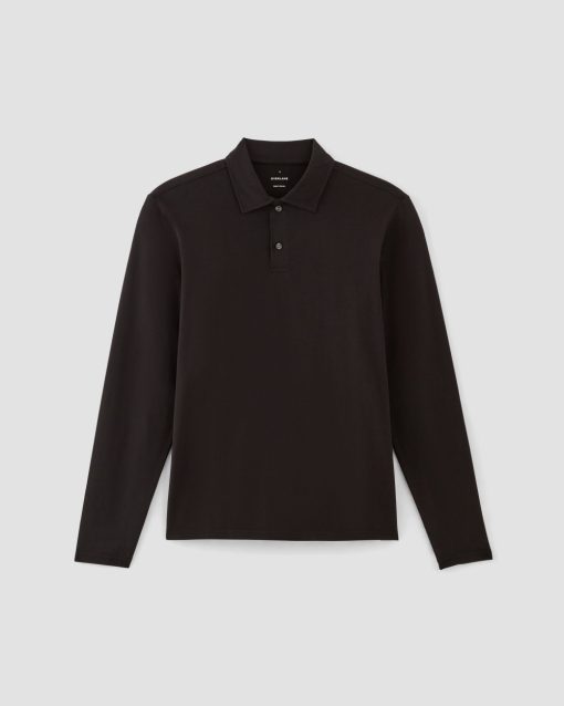 Alternative view of The Premium Weight Long-Sleeve Polo | Black