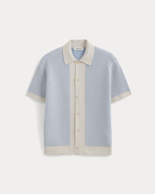 Alternative view of Button-Down Resort Polo | Light Heathered Oat/Open Air