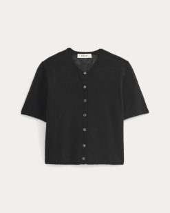 Alternative view of The Air Alpaca™ Short-Sleeve Cardigan | Black