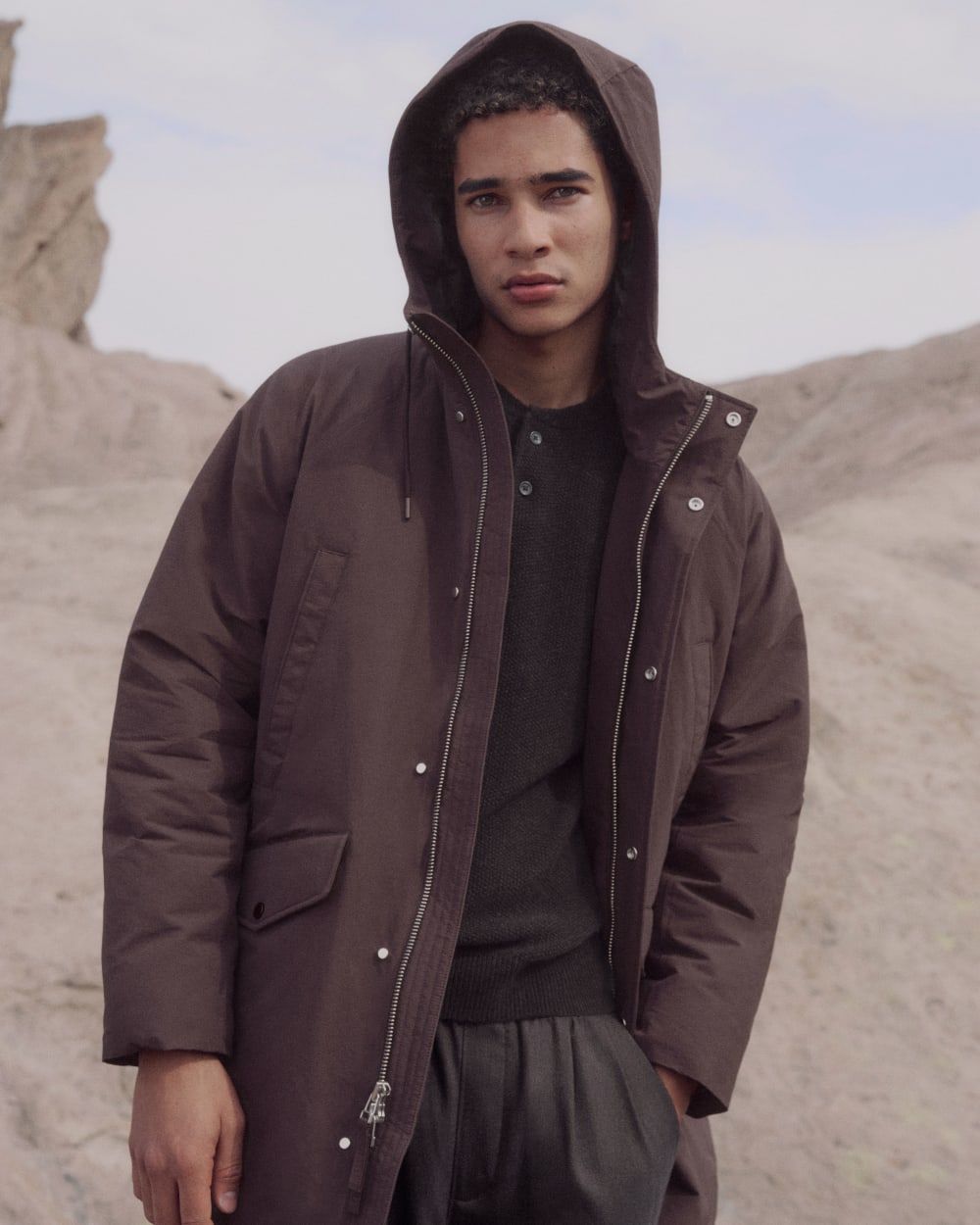 Henley in Wool Cashmere | Americano - Image 7