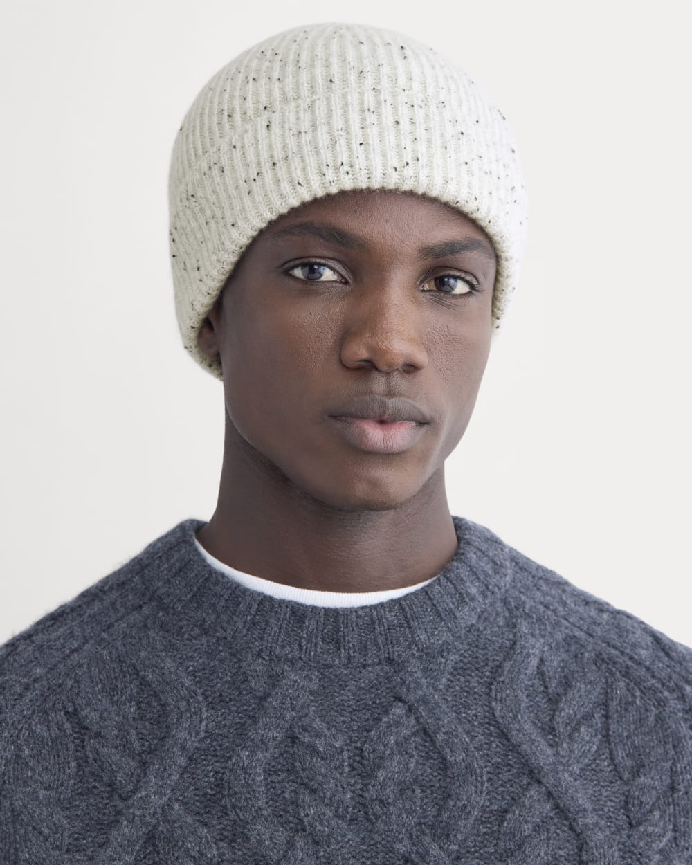 The Cashmere Ribbed Beanie | Frost Donegal - Image 2