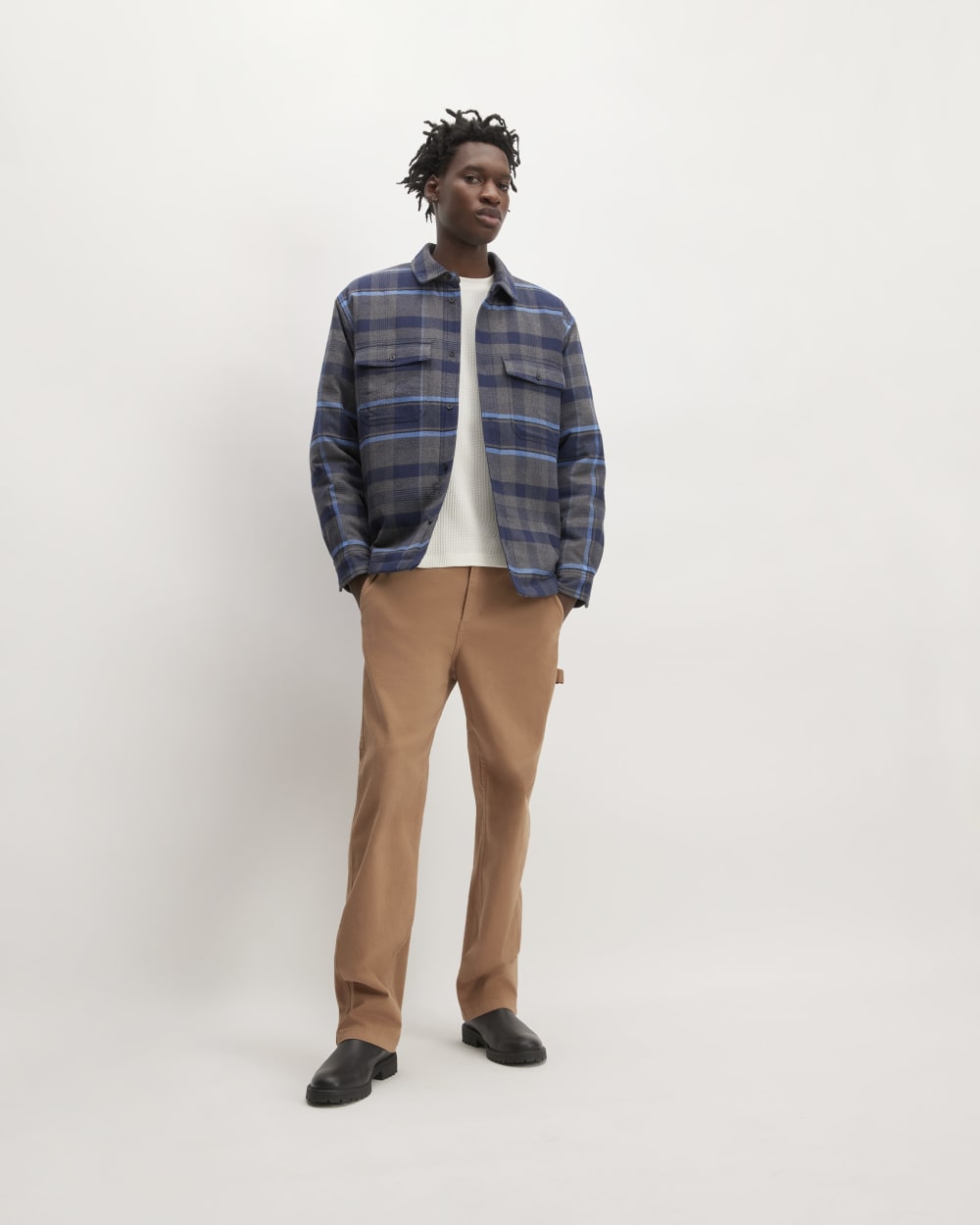 The Flannel Filled Shirt Jacket | Heritage Blue / Black / Navy / Heather Charcoal - Image 3