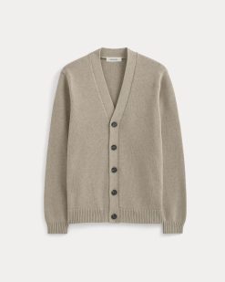 Alternative view of The Classic Cardigan in Everyday Cotton | Heathered Oatmeal